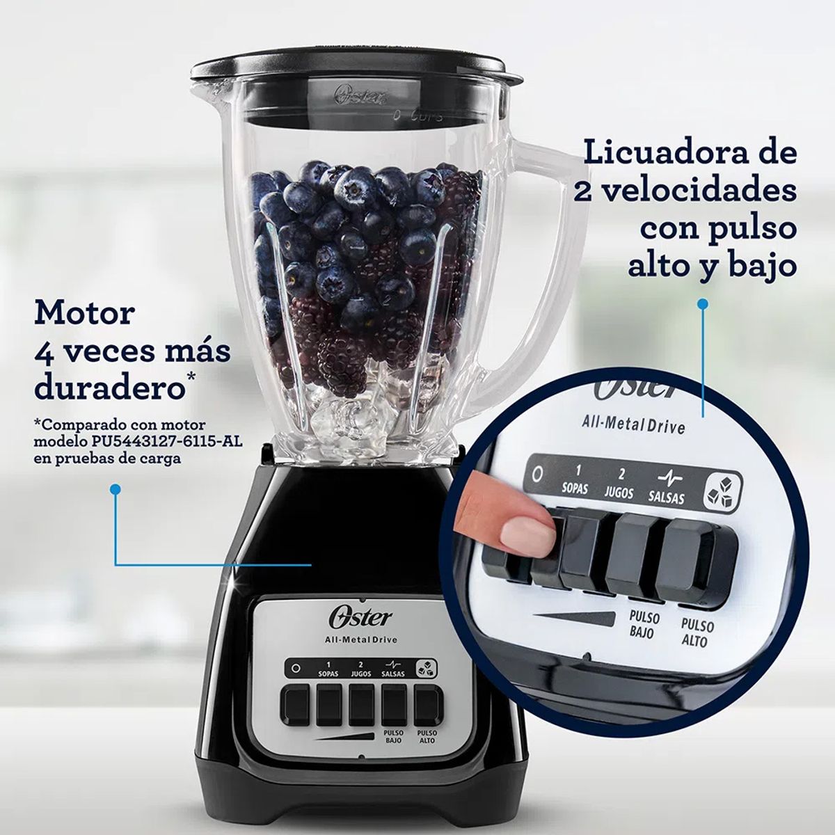 OSTER - Licuadora Oster BLSTKAGBPB 1.5 Litros mas Sanguchera de 2 sándwiches