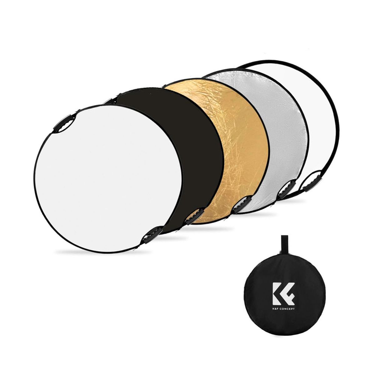 K&F CONCEPT - Rebotador K&F Concept 5 en 1 110cm  KF18.0006 con Agarradera