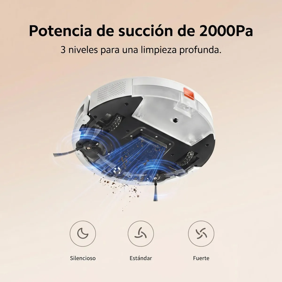 XIAOMI - Aspiradora Robot Xiaomi E5 Succión Potente Limpieza Avanzada 3 Niveles Control Voz