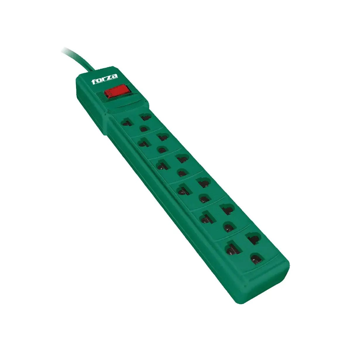 REGLETA DE 6 TOMAS VERDE 2200W 110/220V PS-001G FORZA, marca FORZA - Foto 2