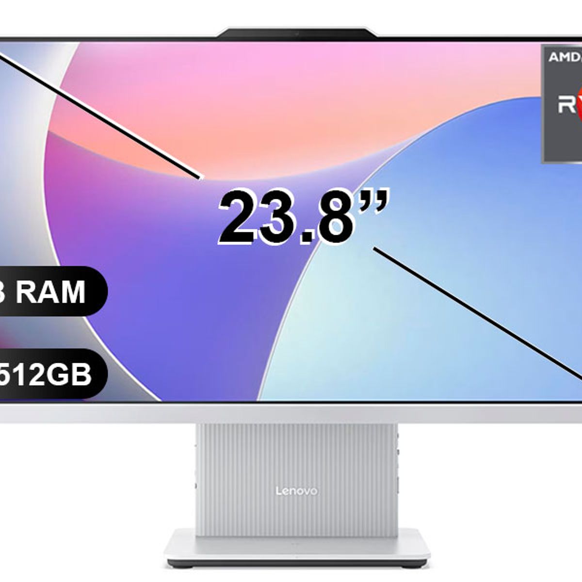 LENOVO - AIO LENOVO IDEACENTRE 24ARR9 RYZEN 5-7535HS, 16GB RAM, 512GB SSD, SIN WINDOWS, 23.8 F0HR009TLD