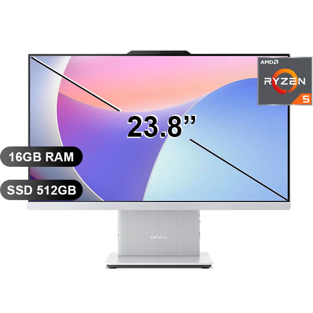 LENOVO - AIO LENOVO IDEACENTRE 24ARR9 RYZEN 5-7535HS, 16GB RAM, 512GB SSD, SIN WINDOWS, 23.8 F0HR009TLD