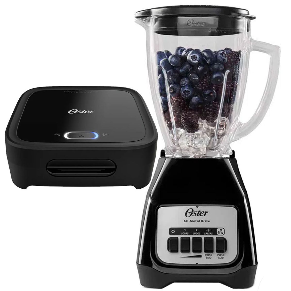 OSTER - Licuadora Oster BLSTKAGBPB 1.5 Litros mas Sandwichera Placas hondas