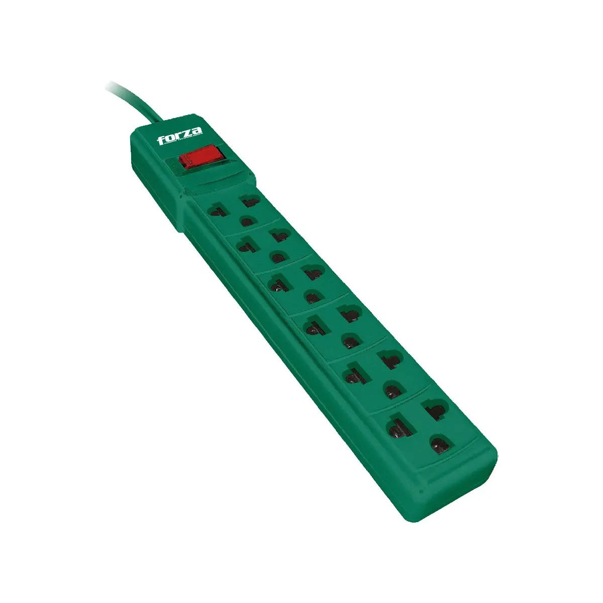 REGLETA FORZA PS-001G DE 6 TOMAS 2200W 110/220V COLOR VERDE, marca FORZA - Foto 2