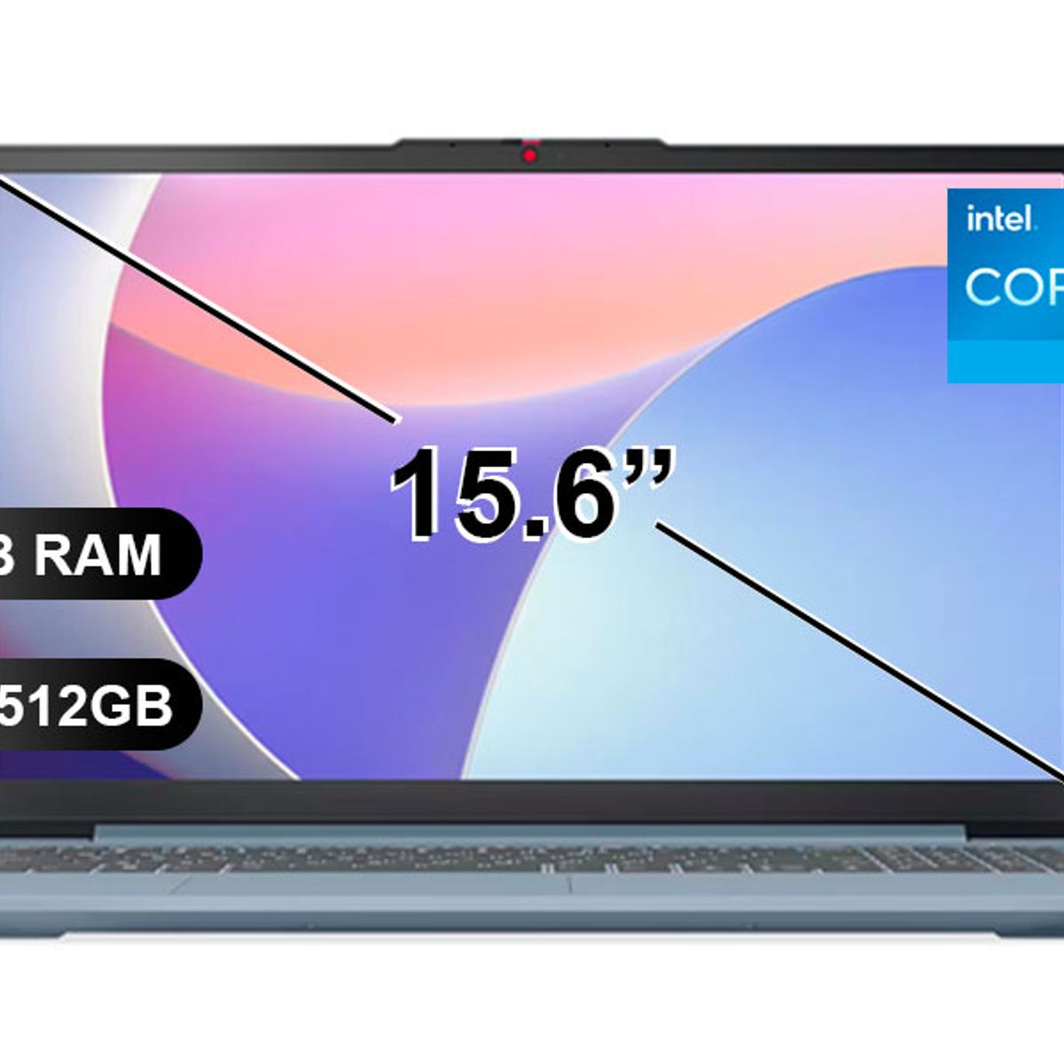 LENOVO - Laptop LENOVO IDEAPAD SLIM3 15IAH8, I5-12450H, 16GB RAM, 512GB SSD, 15.6 TOUCH, SIN WINDOWS 83ER00NKLM