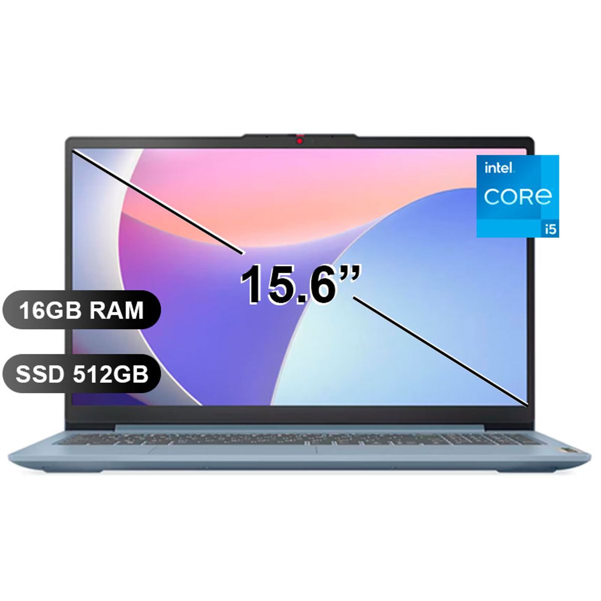 LENOVO - Laptop LENOVO IDEAPAD SLIM3 15IAH8, I5-12450H, 16GB RAM, 512GB SSD, 15.6 TOUCH, SIN WINDOWS 83ER00NKLM