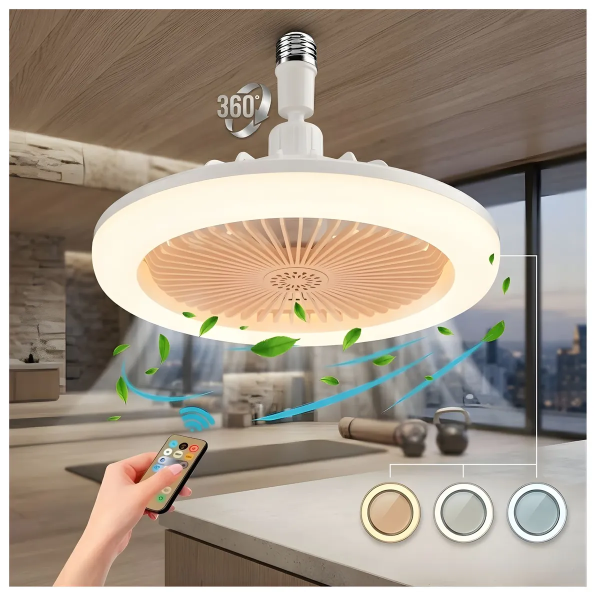 OEM - FOCO VENTILADOR DE TECHO  CON CONTROL
