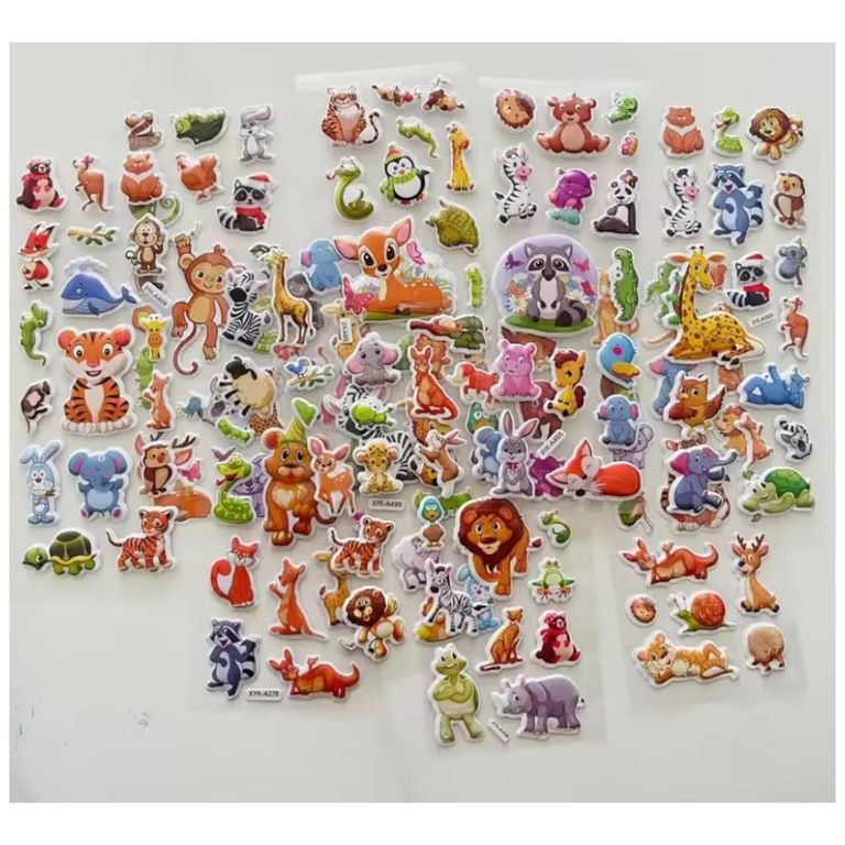 Pack x 10 láminas de Stickers Animales de la Jungla GENERICO ...