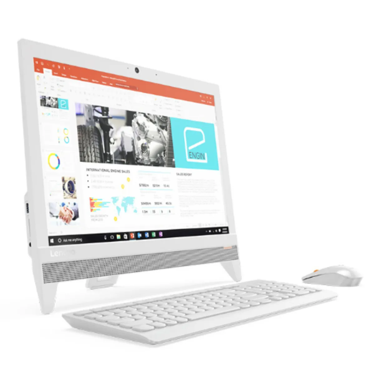 LENOVO - All in one Lenovo IdeaCentre 310-20IAP 19.5″ HD F0CL000ALD Intel Celeron 4GB RAM 256GB Blanca