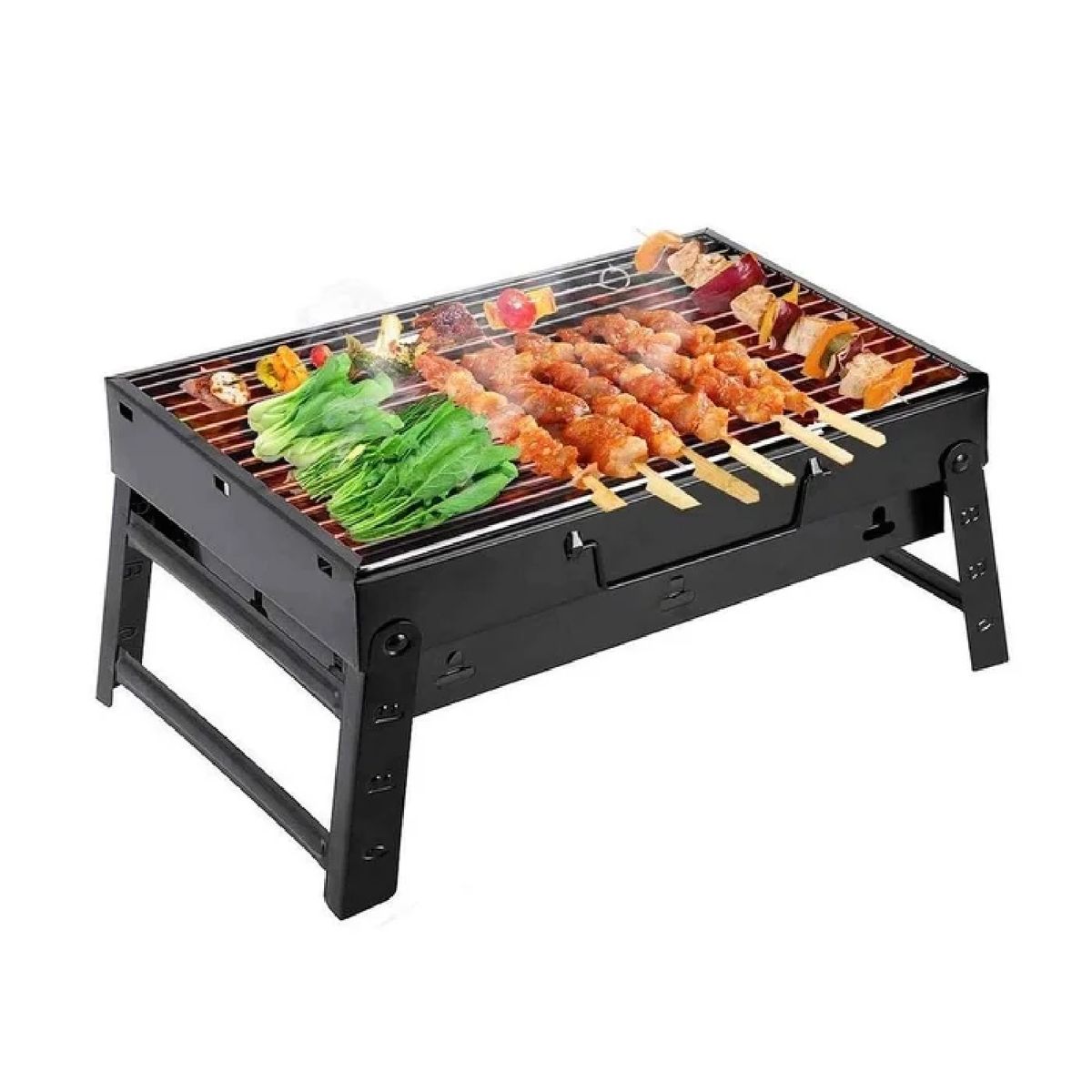 GENERICO - Mini Parrilla BBQ Portátil Plegable a Carbón de Mesa para Camping