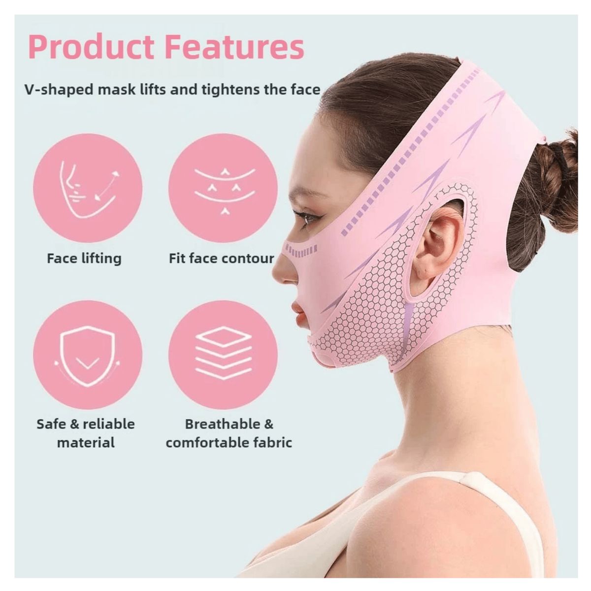 GENERICO - Faja Facial Mentonera Naso Labial Doble Ajuste Control Doble mentón