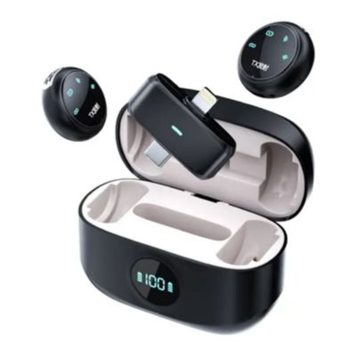 GENERICO - MICRÓFONO SOLAPERO IMANTADO LIGHTNING CON CANCELACION DE RUIDO