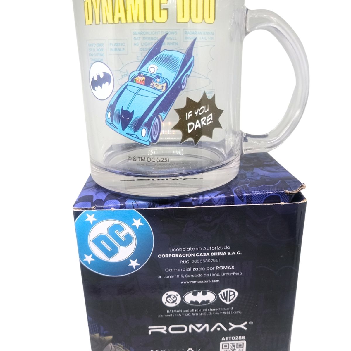 Taza de Vidrio Licenciada Batman  Coleccionable, marca ROMAX - Foto Principal