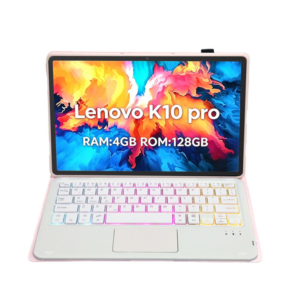 LENOVO - Tablet Lenovo Pad K10 Pro 4GB+128GB 10.6“ 2KLCD MediaTek G80 7700MAh Gris+Rosado luminsos teclado