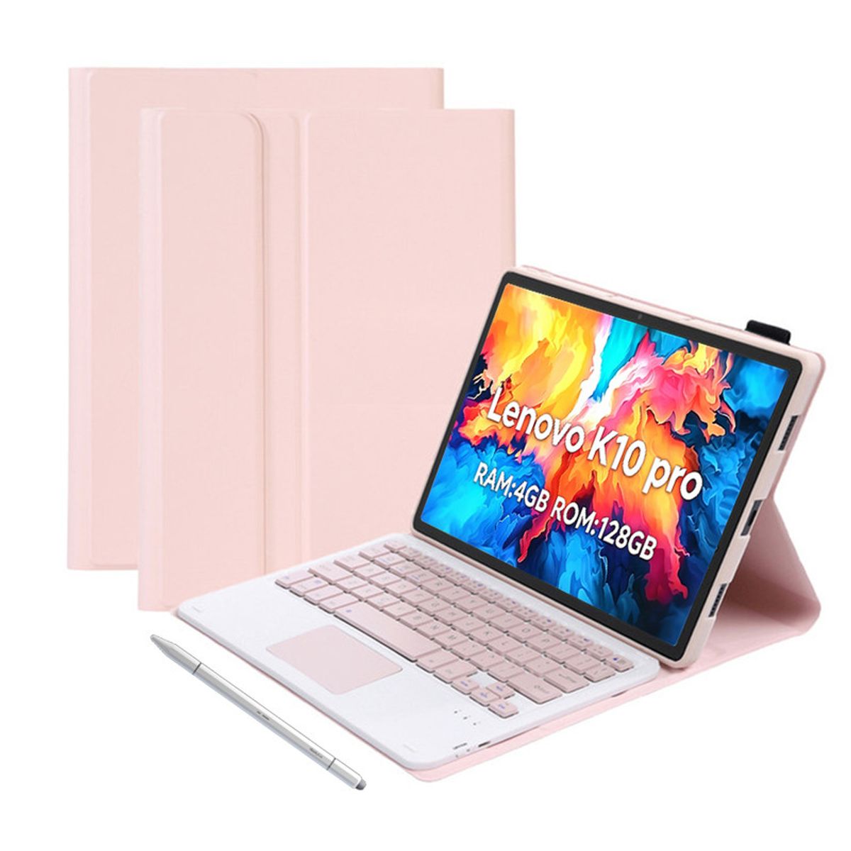 LENOVO - Tablet Lenovo Pad K10 Pro 4GB+128GB 10.6“ 2KLCD MediaTek G80 7700MAh Gris+Teclado Rosado+Lápiz