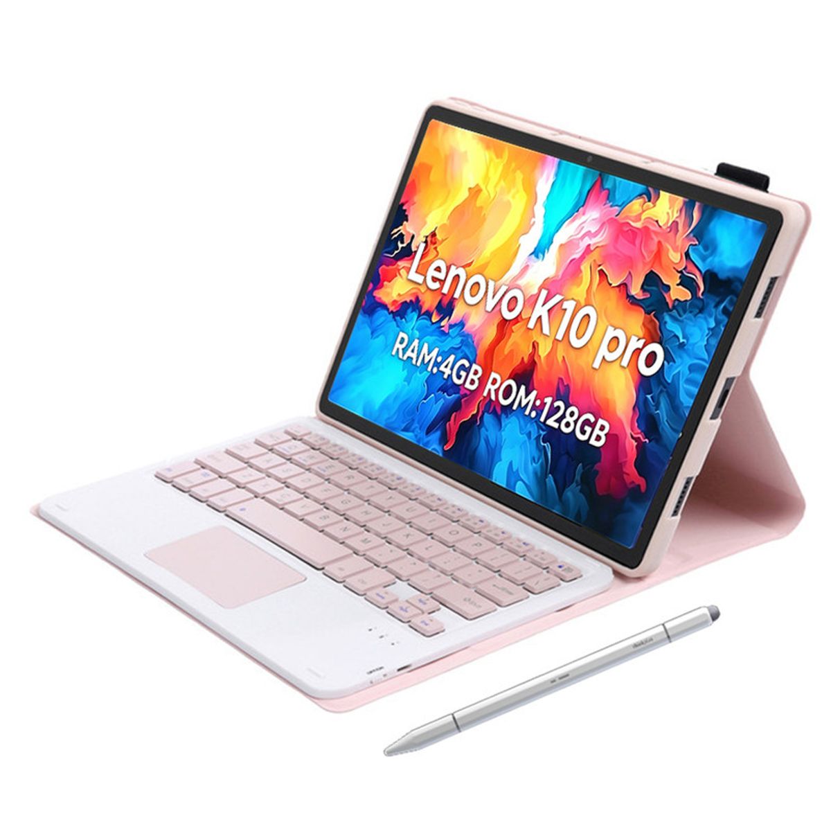 LENOVO - Tablet Lenovo Pad K10 Pro 4GB+128GB 10.6“ 2KLCD MediaTek G80 7700MAh Gris+Teclado Rosado+Lápiz