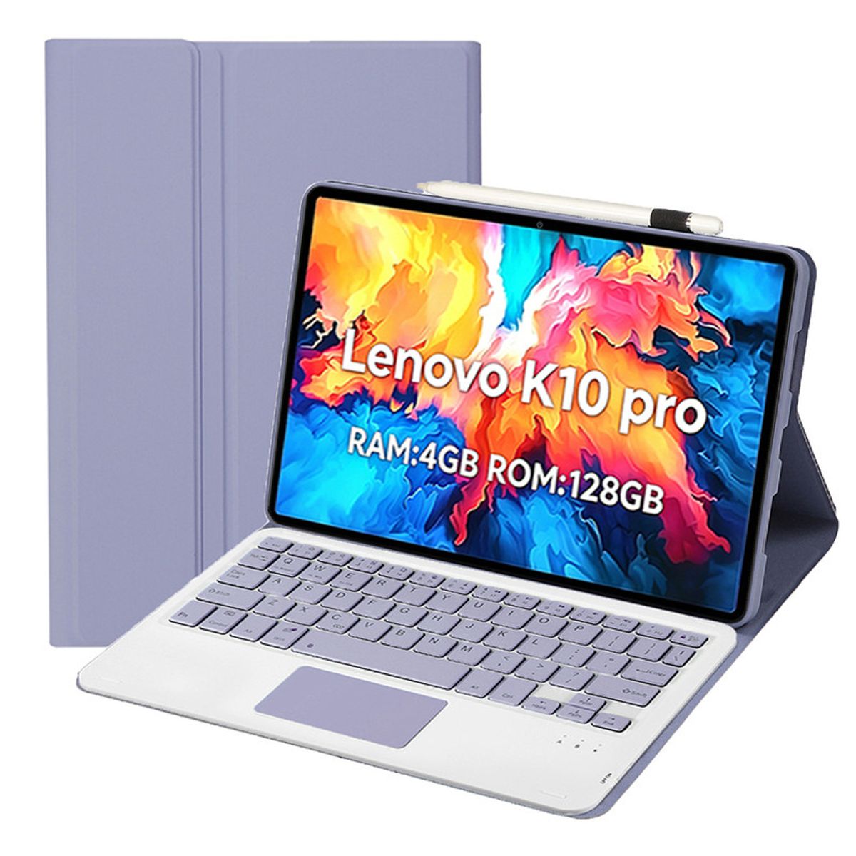 LENOVO - Tablet Lenovo Pad K10 Pro 4GB+128GB 10.6“ 2KLCD MediaTek G80 7700MAh Gris+Teclado Morado+Lápiz
