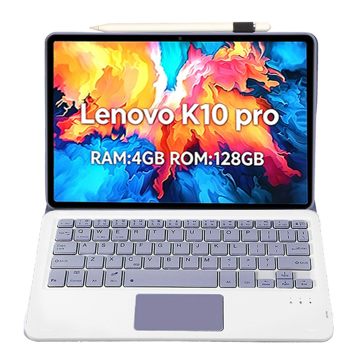 LENOVO - Tablet Lenovo Pad K10 Pro 4GB+128GB 10.6“ 2KLCD MediaTek G80 7700MAh Gris+Teclado Morado+Lápiz