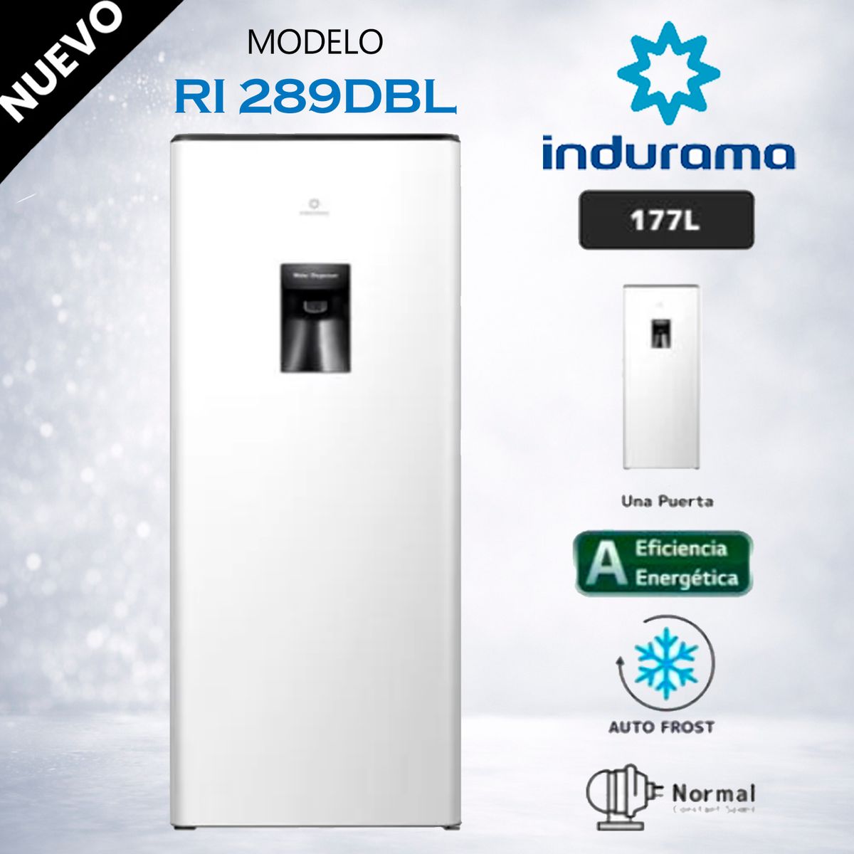 INDURAMA - REFRIGERADOR INDURAMA BLANCA 177L  RI 289DBL