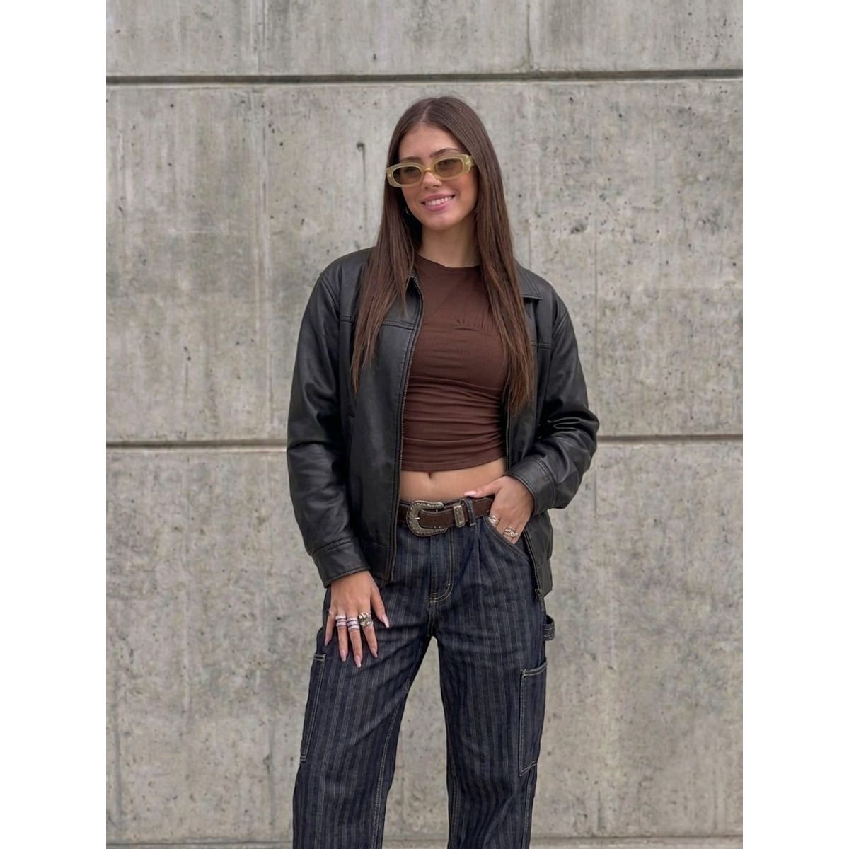 GENERICO - CASACA NEGRA BOMBER ESTILO EN TENDENCIA