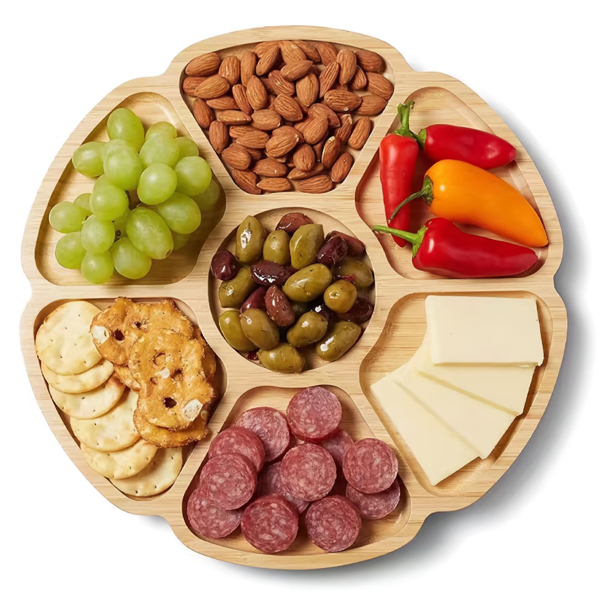 GENERICO - Tabla de Aperitivos de Bambú Diseño Flor
