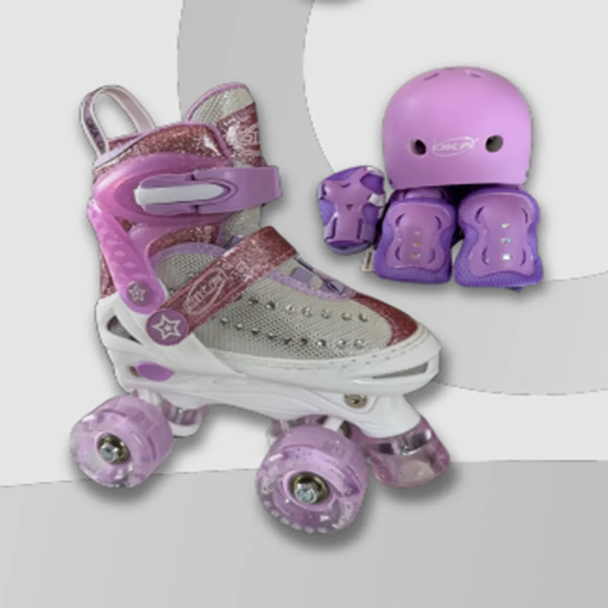 PATIN OKA 4 RUEDAS MORADA CON BLANCA TALLA S Y M, marca OKA - Foto Principal