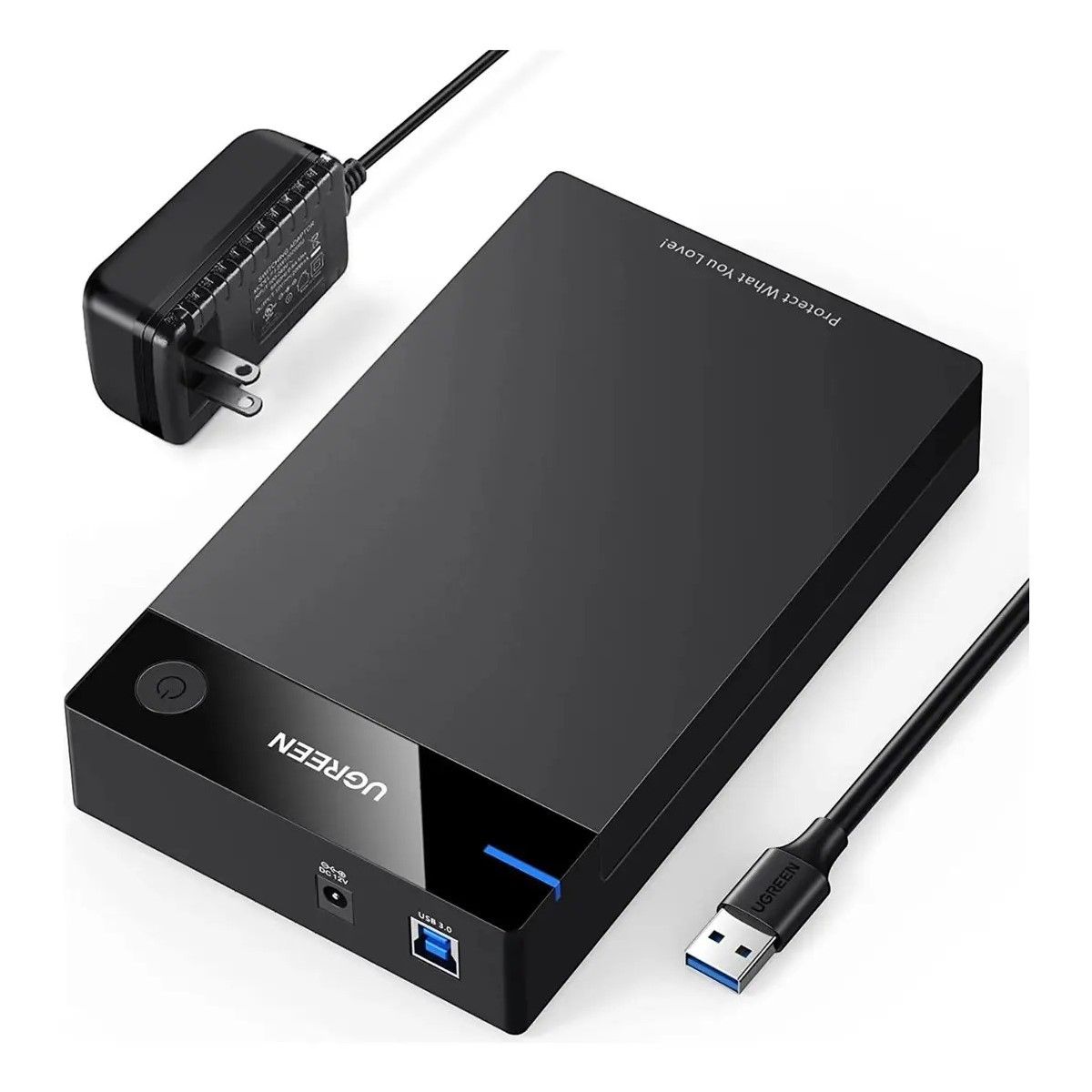 UGREEN - Case para Disco Duro 2.5" / 3.5" SATA USB 3.0 con Fuente de Poder HDD/SSD - 50423