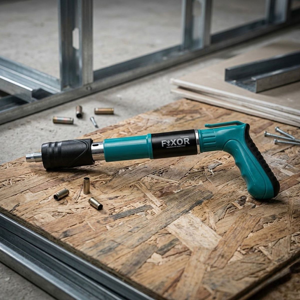 GENERICO - PISTOLA DE DRYWALL DE ALTO IMPACTO INCLUYE 100 CLAVOS (FIXOR INDUSTRIAL)