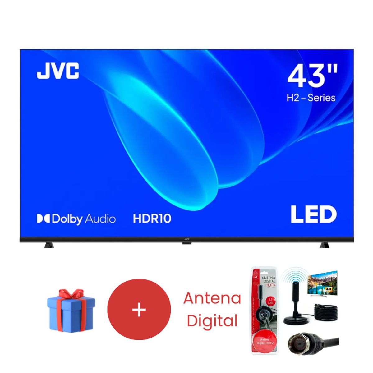 GENERICO - TELEVISOR JVC 43'' FHD LT-43KM358 GOOGLE TV 2025 + Antena Digital