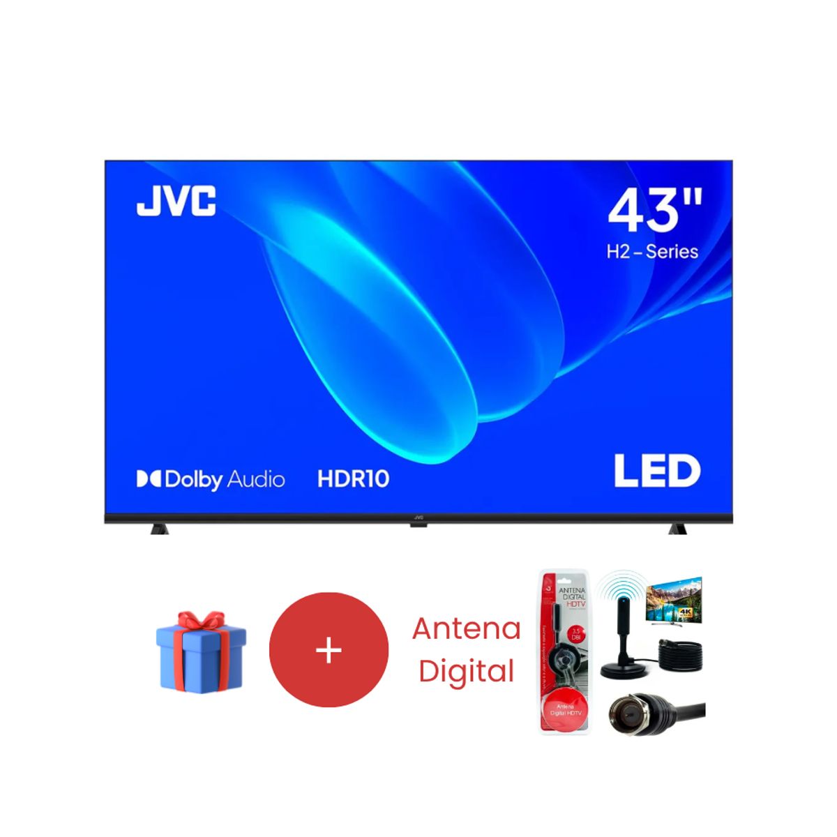 GENERICO - TELEVISOR JVC 43'' FHD LT-43KM358 GOOGLE TV 2025 + Antena Digital