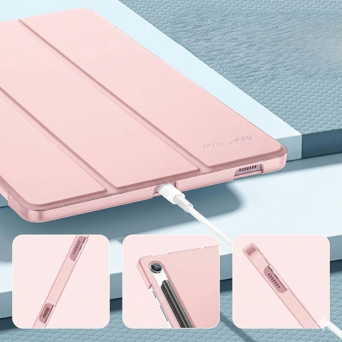 GENERICO - Funda para Samsung Galaxy Tab S10 FE de 10.9 + Porta Lápiz + Rosa Palo