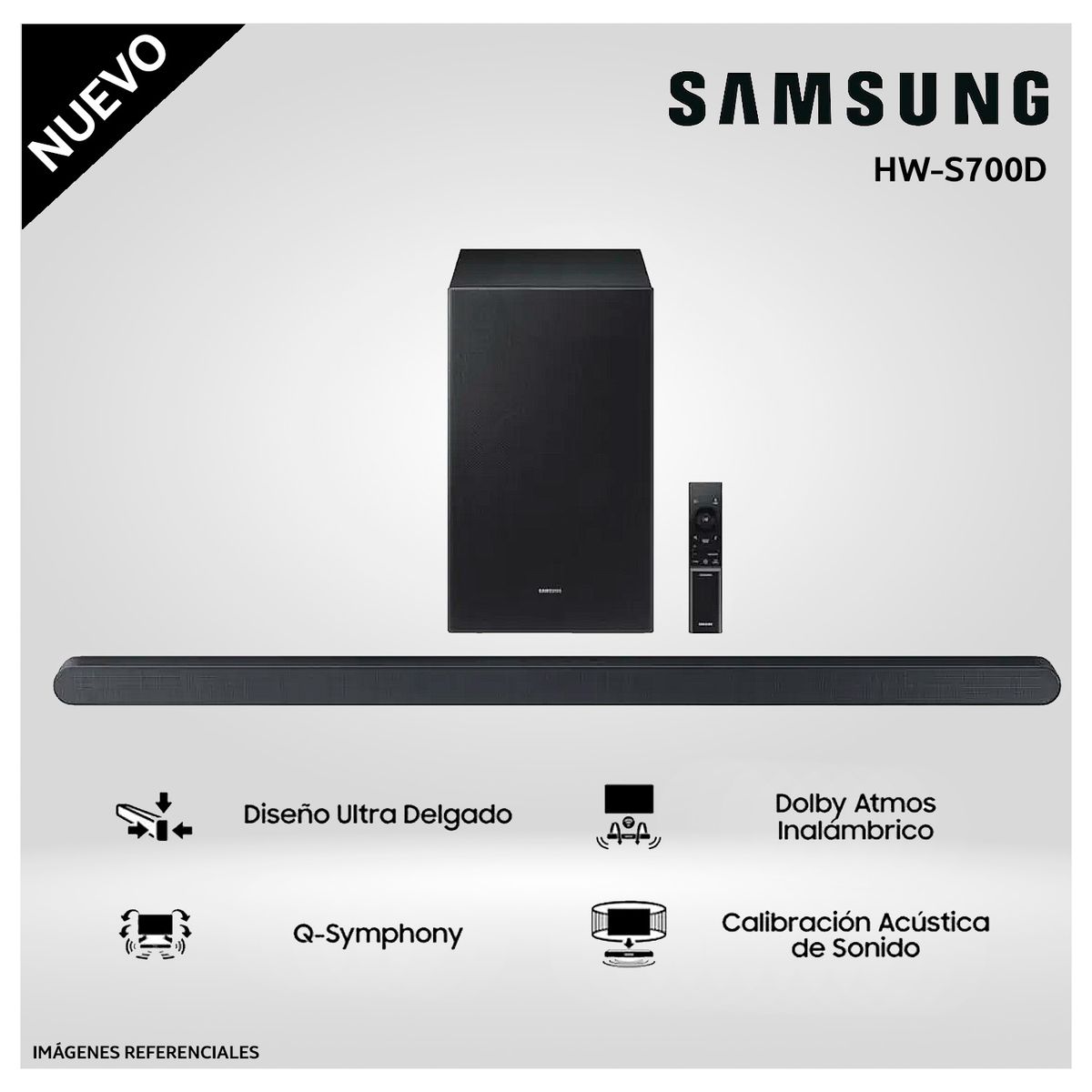Soundbar Samsung Dolby Atmos Subwoofer Bluetooth HW-S700D, marca SAMSUNG - Foto Principal
