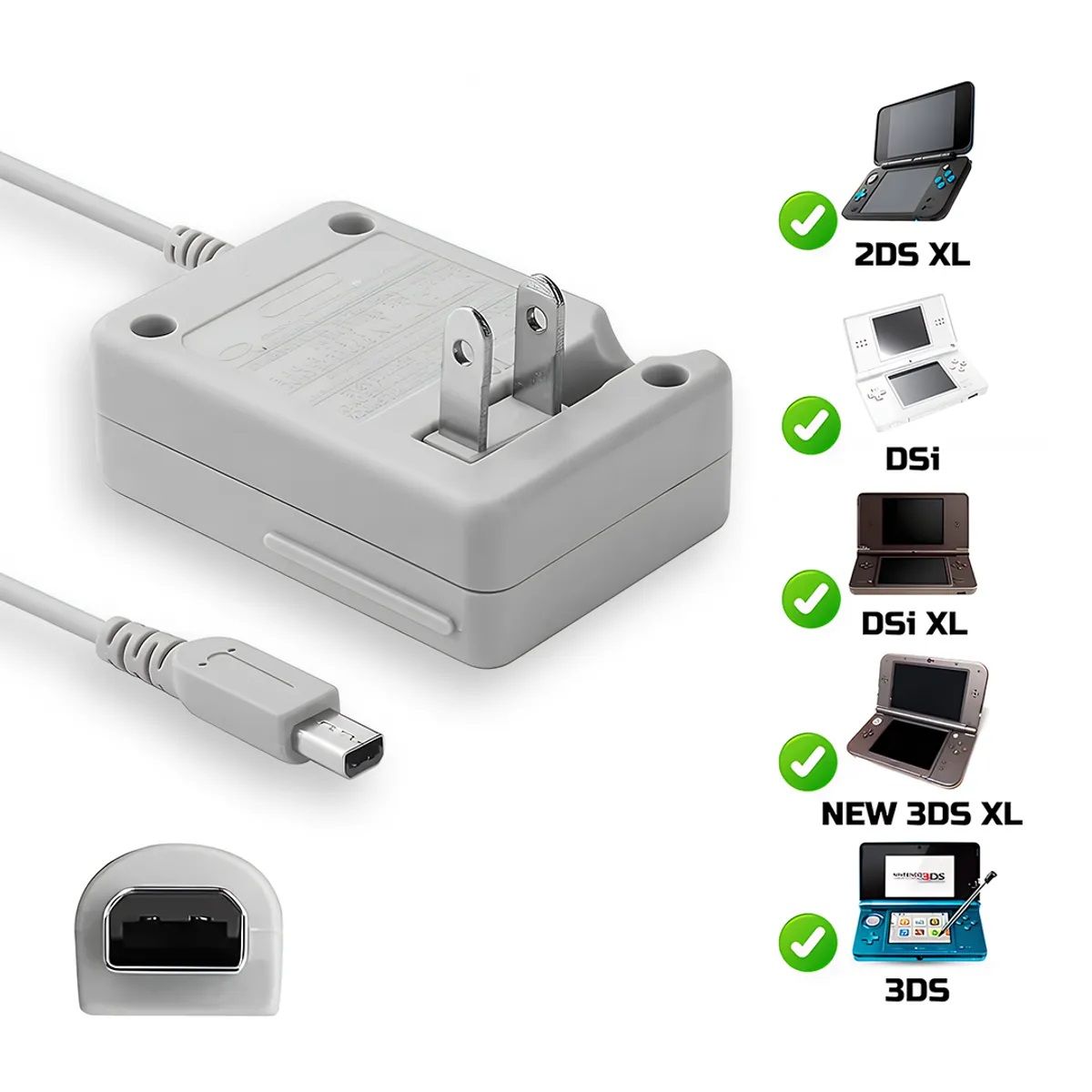 GENERICO - Cargador para 3DS  DSI  New 3DS  3DS XL  2DS