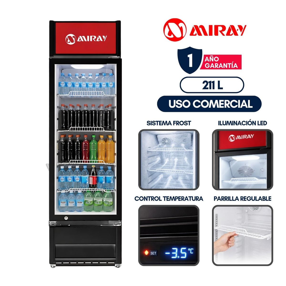 MIRAY - Conservadora Exhibidora Miray CMVE-205M 211 L