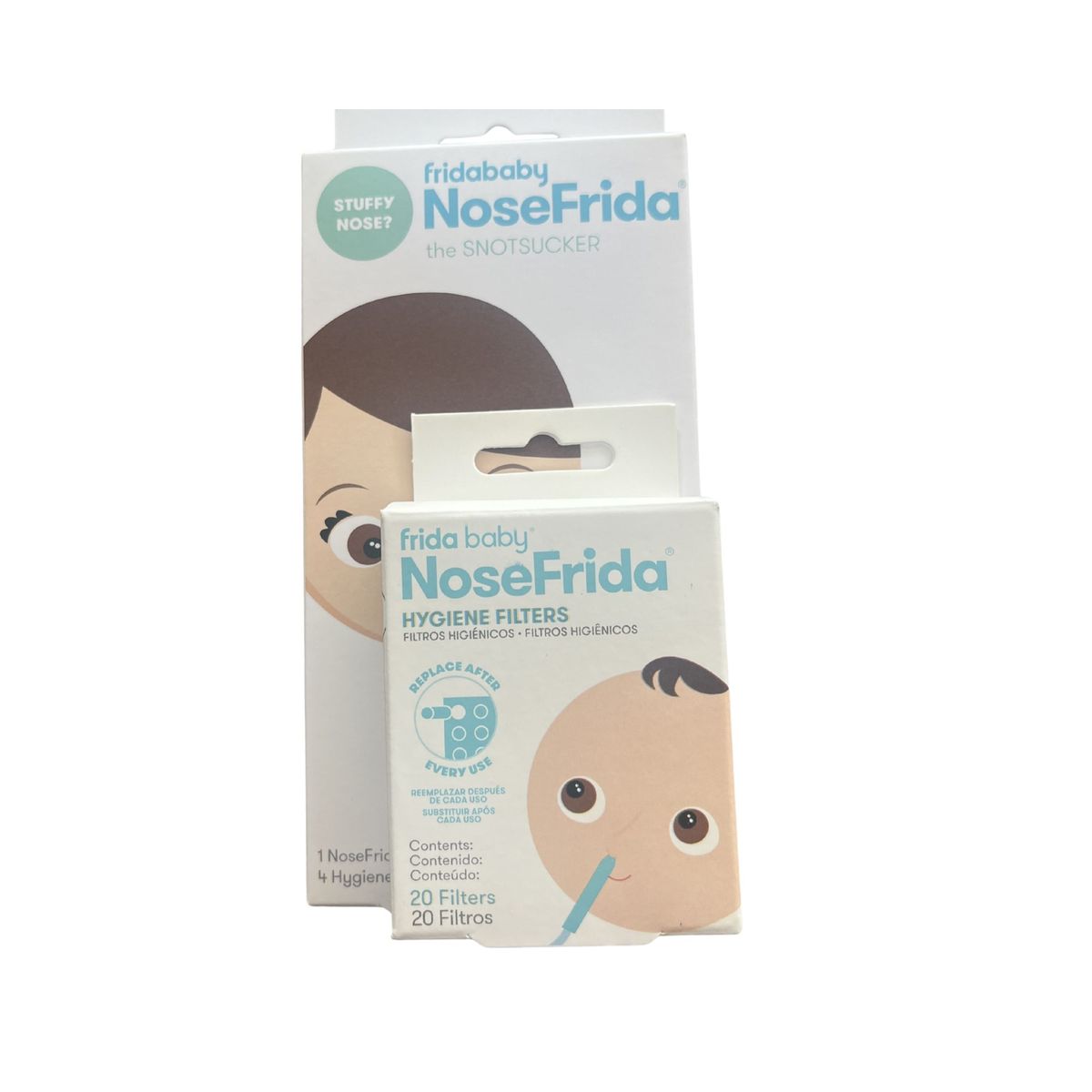 THE BABY SPOT - Aspirador nasal para bebés con 20 filtros adicionales NoseFrida "The snotsucker"  - Frida Baby