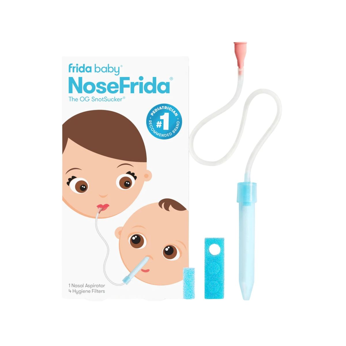 THE BABY SPOT - Aspirador nasal para bebés con 20 filtros adicionales NoseFrida "The snotsucker"  - Frida Baby