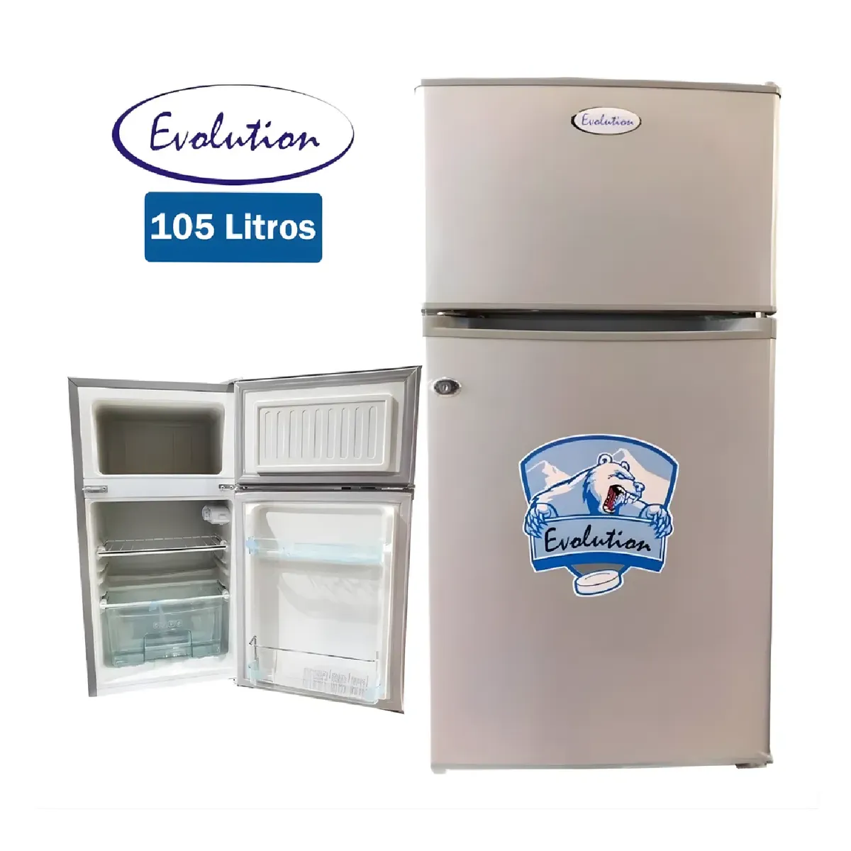 EVOLUTION - Frigobar Evolution 2 Puertas 105L BCD-105 – Gris