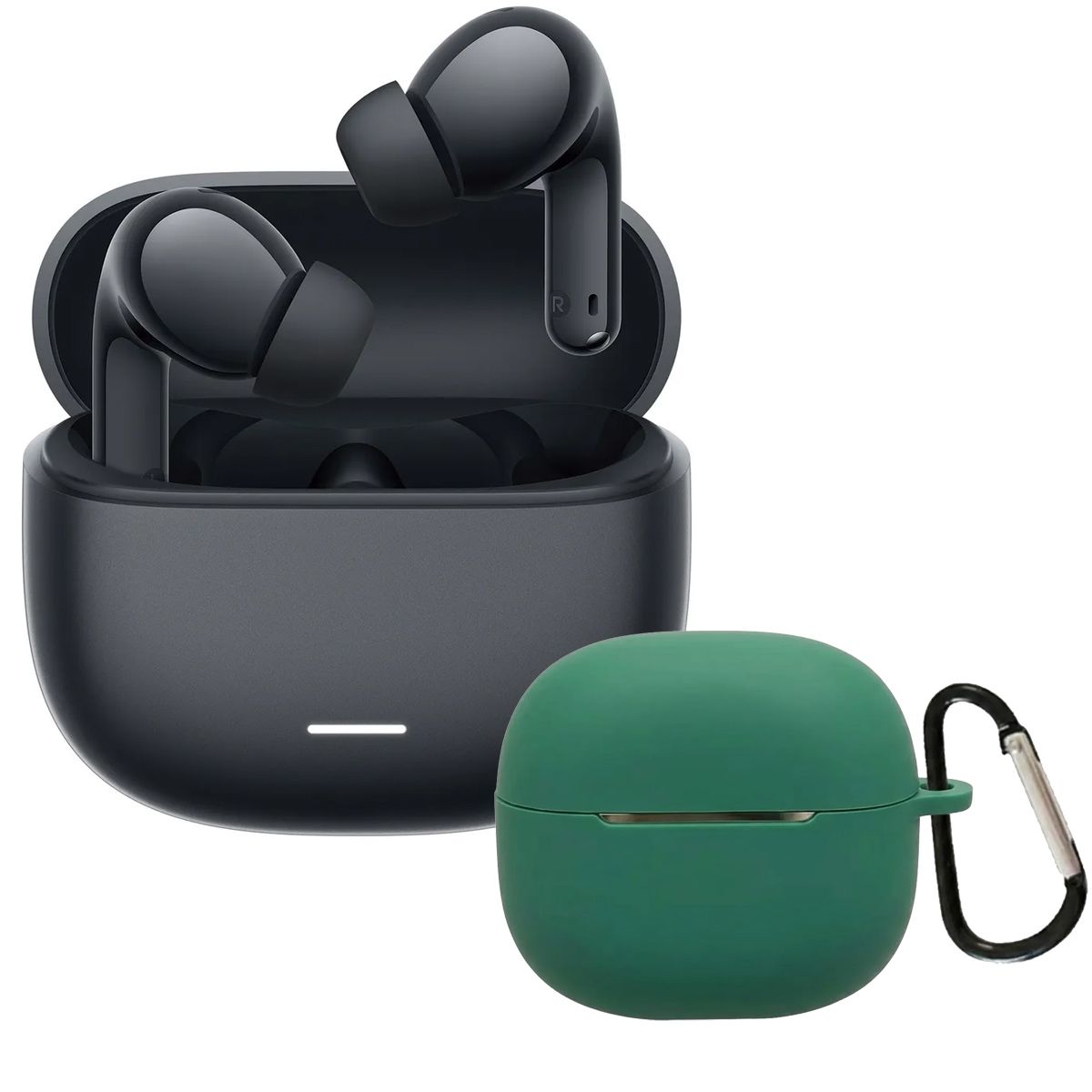 XIAOMI - Audífonos Redmi Buds 8 Lite Negro + Case Protector Verde Militar