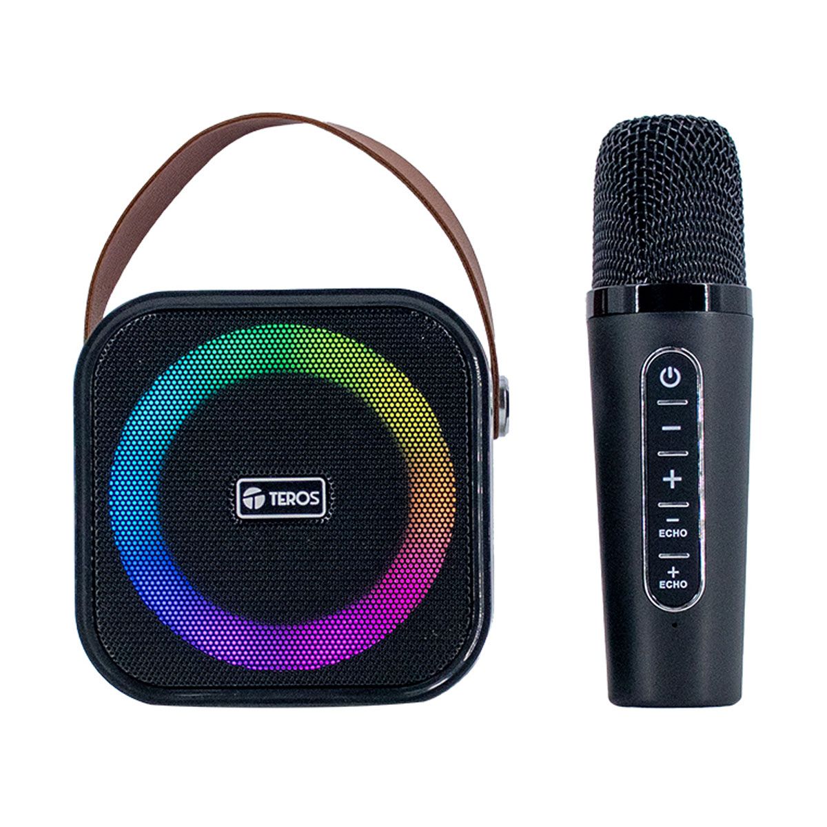 TEROS - Parlante Karaoke Inalámbrico TEROS TE-6013N, BT 5.4, 10W, USB, Iluminación LED