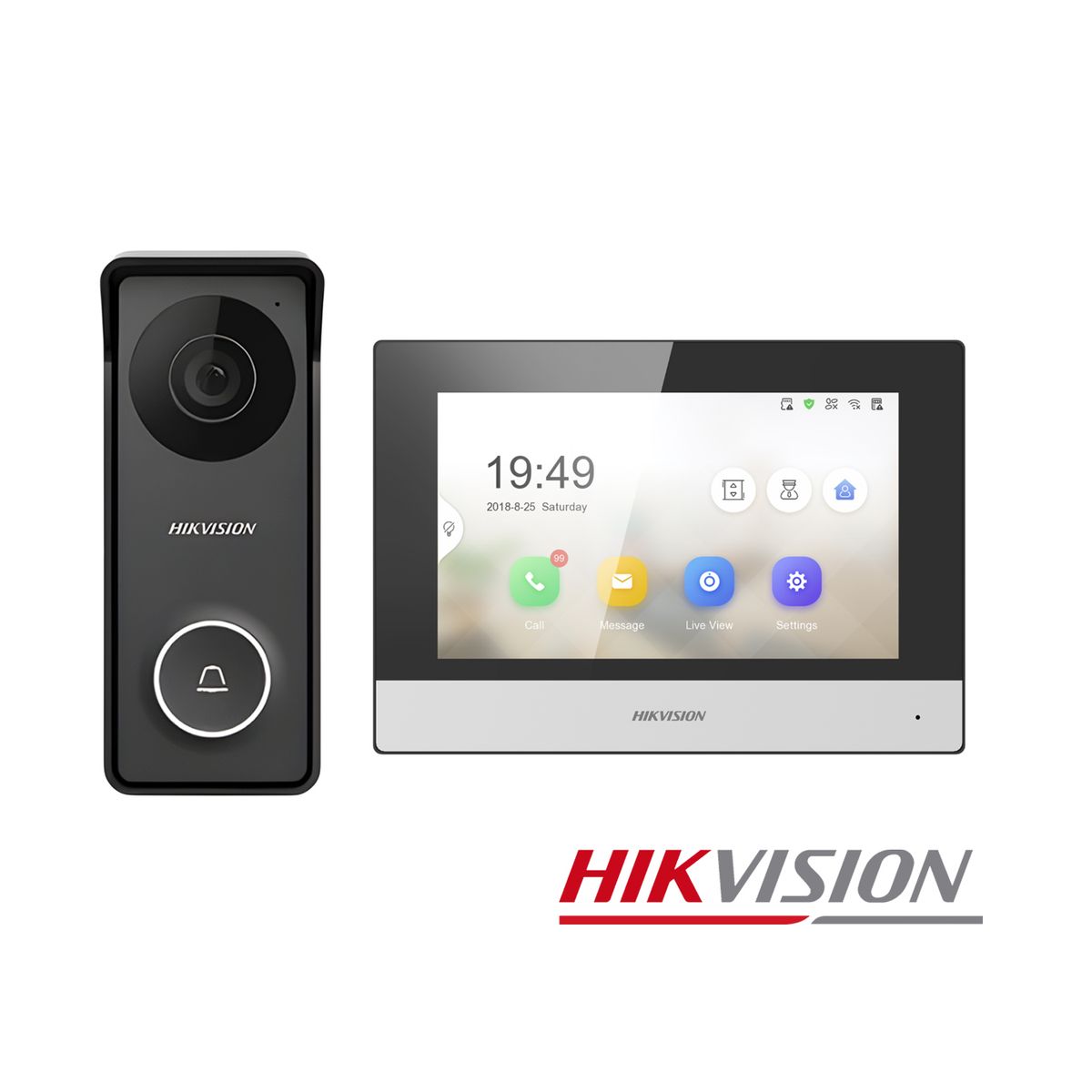 Kit Videoportero Híbrido Hikvision DS-KIS313-P HD Control App Pantalla táctil, marca Hikvision - Foto Principal