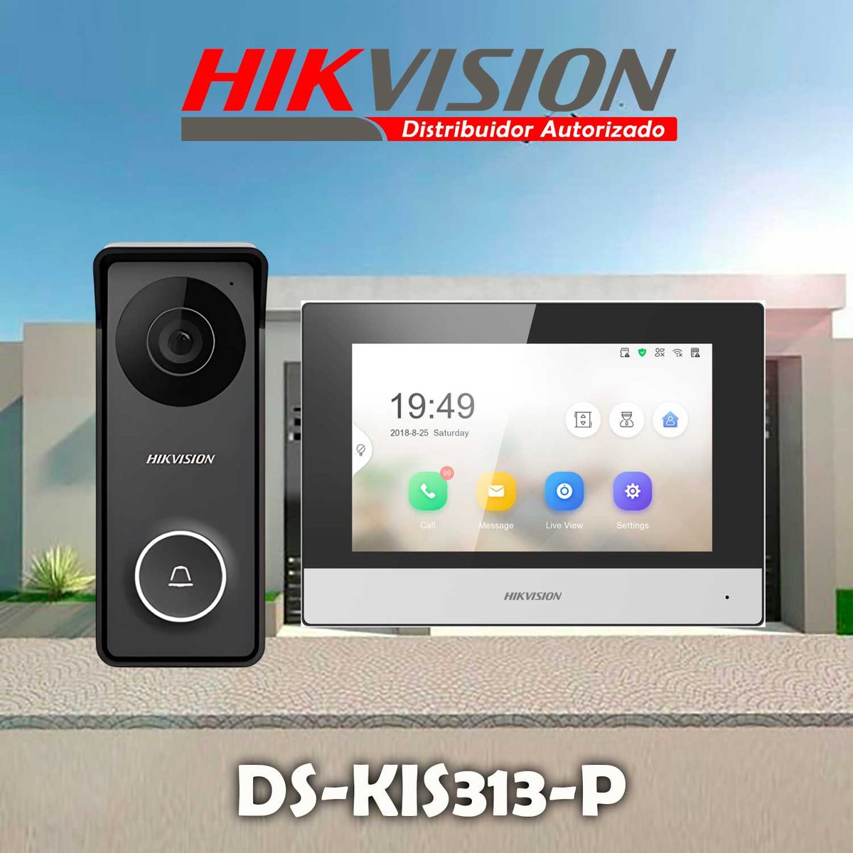 Kit Videoportero Híbrido Hikvision DS-KIS313-P HD Control App Pantalla táctil, marca Hikvision - Foto 2