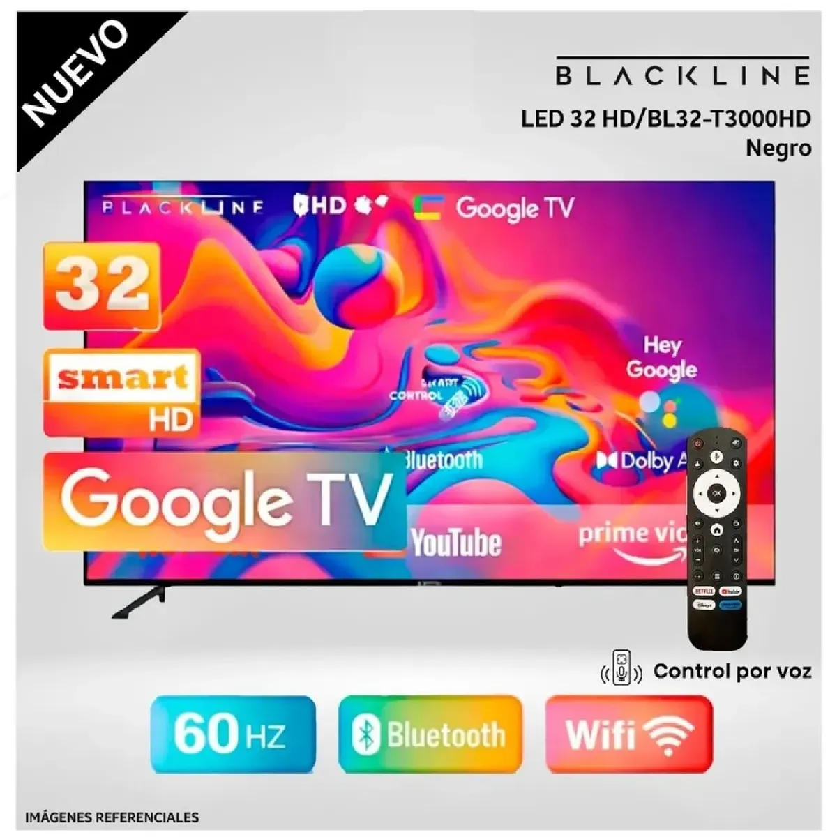 BLACKLINE - Televisor Smart TV LED 32” HD BLACKLINE BL32-T3000HD  Modelo Nuevo
