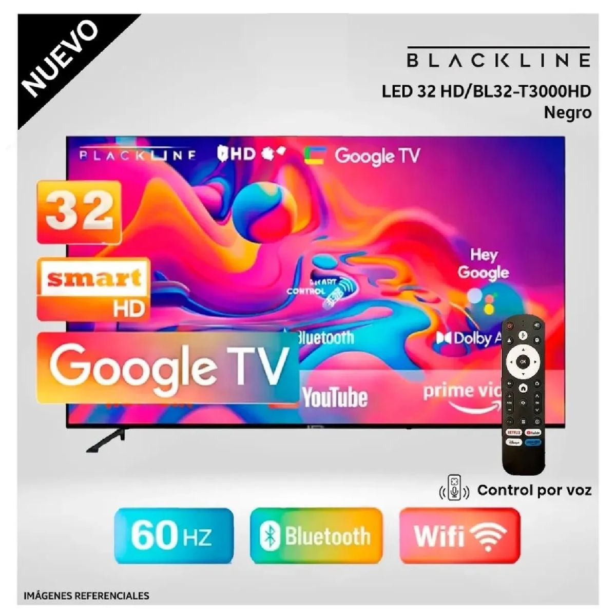 BLACKLINE - Televisor Smart TV LED 32” HD BLACKLINE BL32-T3000HD  Modelo Nuevo