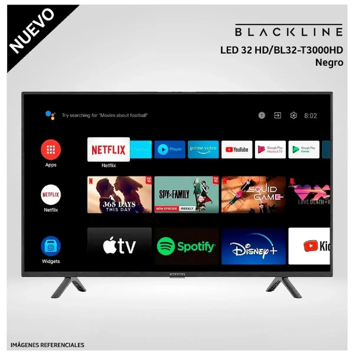 BLACKLINE - Televisor Smart TV LED 32” HD BLACKLINE BL32-T3000HD  Modelo Nuevo