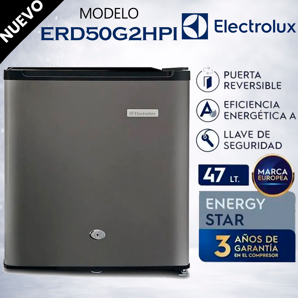 ELECTROLUX - Minibar Frost One Door Electrolux 47 Litros Silver - ERD50G2HPI