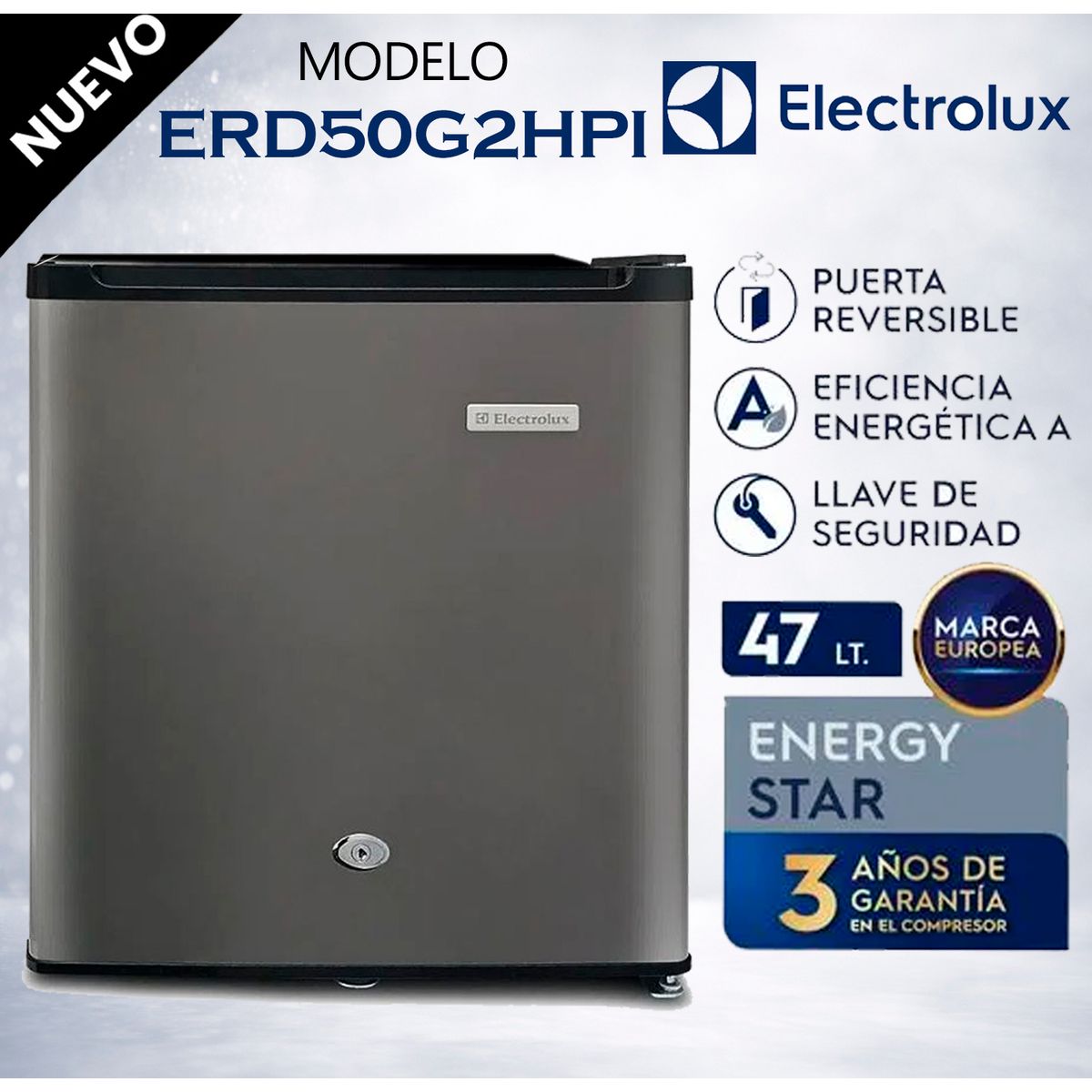 ELECTROLUX - Minibar Frost One Door Electrolux 47 Litros Silver - ERD50G2HPI