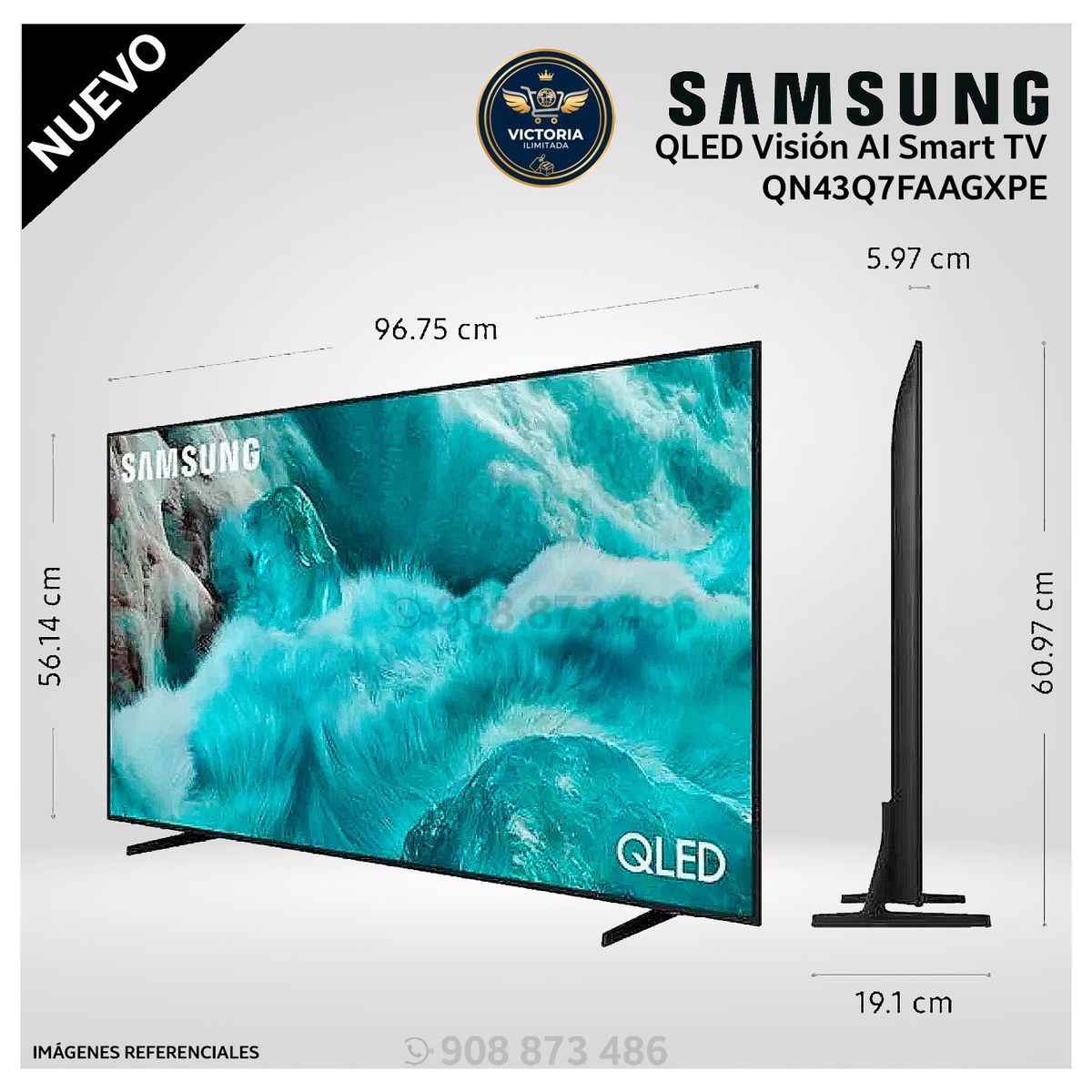 SAMSUNG - Televisor Samsung 43 Pulg. QLED Smart UHD 4K Vision Ai QN43Q7FAAGXPE Modelo NUEVO