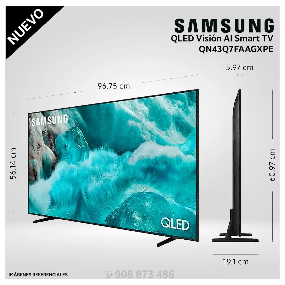 SAMSUNG - Televisor Samsung 43 Pulg. QLED Smart UHD 4K Vision Ai QN43Q7FAAGXPE Modelo NUEVO
