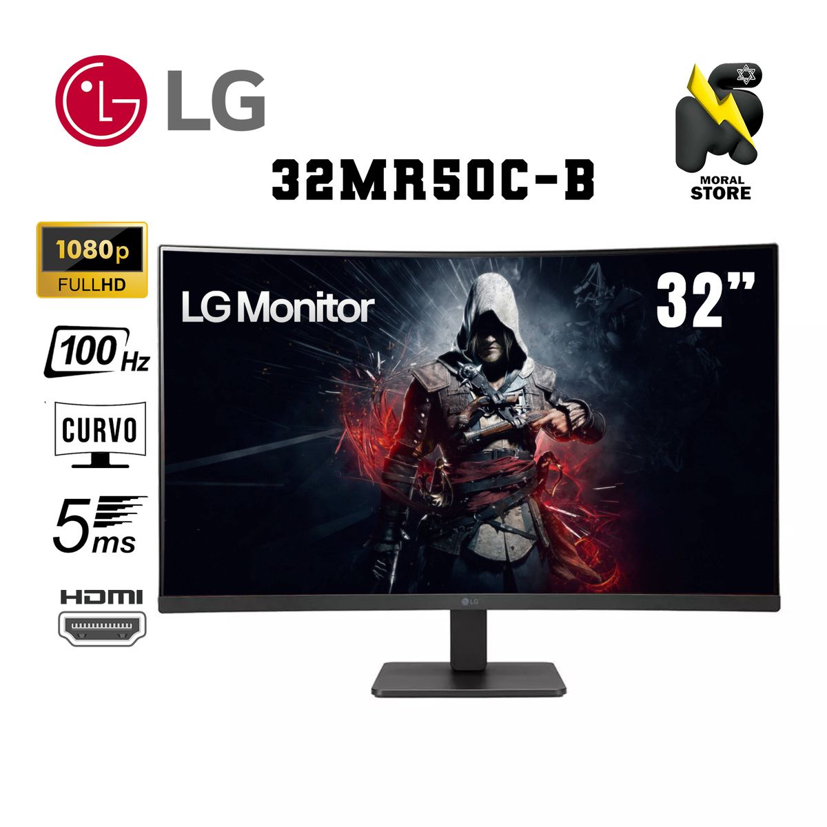 LG - MONITOR CURVO LG 32MR50C FULL HD 32 " VA 100HZ 5MS