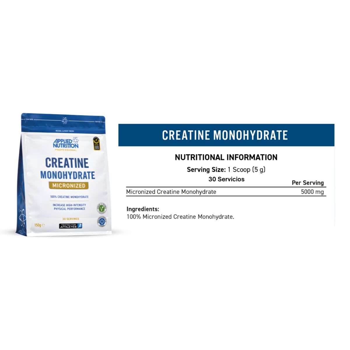 Applied Nutrition - Creatina Applied Nutrition 150 G - Creatina Monohidratada y Micronizada